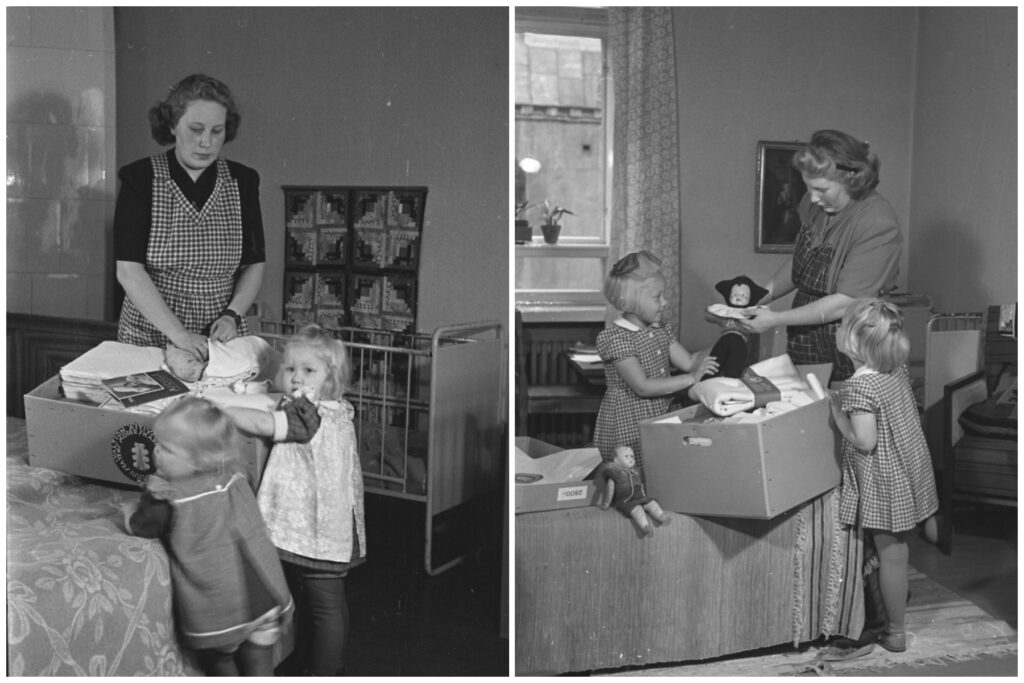 äitiyspakkaus 1947 ja 1949